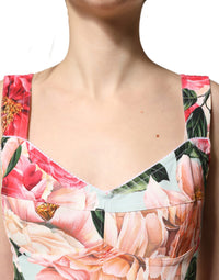 Dolce & Gabbana Multicolor Floral Print Viscose Sheath Women's Dress