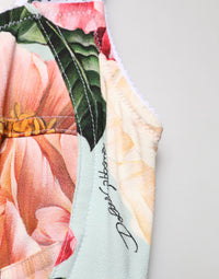 Dolce & Gabbana Multicolor Floral Print Viscose Sheath Women's Dress