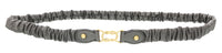 Miu Miu Dark Grey Narrow Elastocized Nappa Leather Belt-