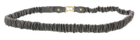Miu Miu Dark Grey Narrow Elastocized Nappa Leather Belt-