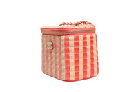 Chanel Raffia Jute Striped Mini Vanity Women's Case (Pre-Loved)