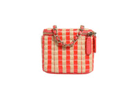 Chanel Raffia Jute Striped Mini Vanity Women's Case (Pre-Loved)