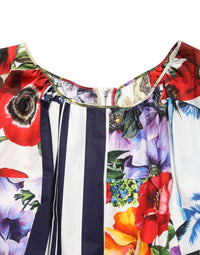 Dolce & Gabbana Multicolor Patchwork Cotton Poplin Mini Women's Dress