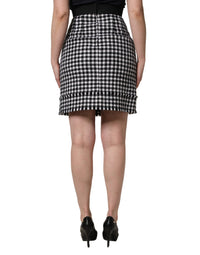 Dolce & Gabbana Dolce & Gabbana Black White Houndstooth HighWaist Mini Women's Skirt