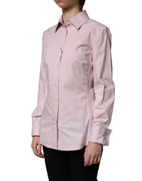 Dolce & Gabbana Pink Cotton Long Sleeves Collared Shirt Women's Top