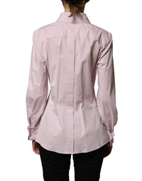 Dolce & Gabbana Pink Cotton Long Sleeves Collared Shirt Women's Top