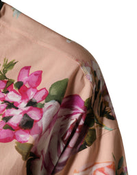 Dolce & Gabbana Pink Floral Cotton Button Front Shirt Women's Top