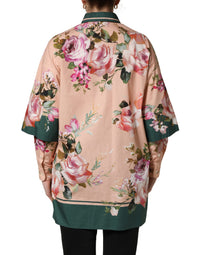 Dolce & Gabbana Pink Floral Cotton Button Front Shirt Women's Top