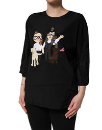 Dolce & Gabbana Dolce & Gabbana Black #dgfamily Silk Blouse Women's Top