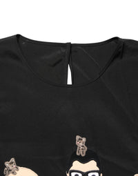 Dolce & Gabbana Dolce & Gabbana Black #dgfamily Silk Blouse Women's Top