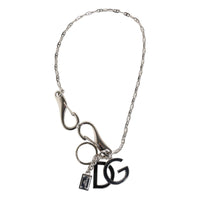 Dolce & Gabbana Dolce & Gabbana Silver Tone DG Logo Keychain Key Holder Bag Charm Women's Keyring