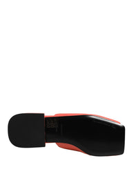 Dolce & Gabbana Dolce & Gabbana Orange DG Logo Leather Flats Sandals Women's Shoes