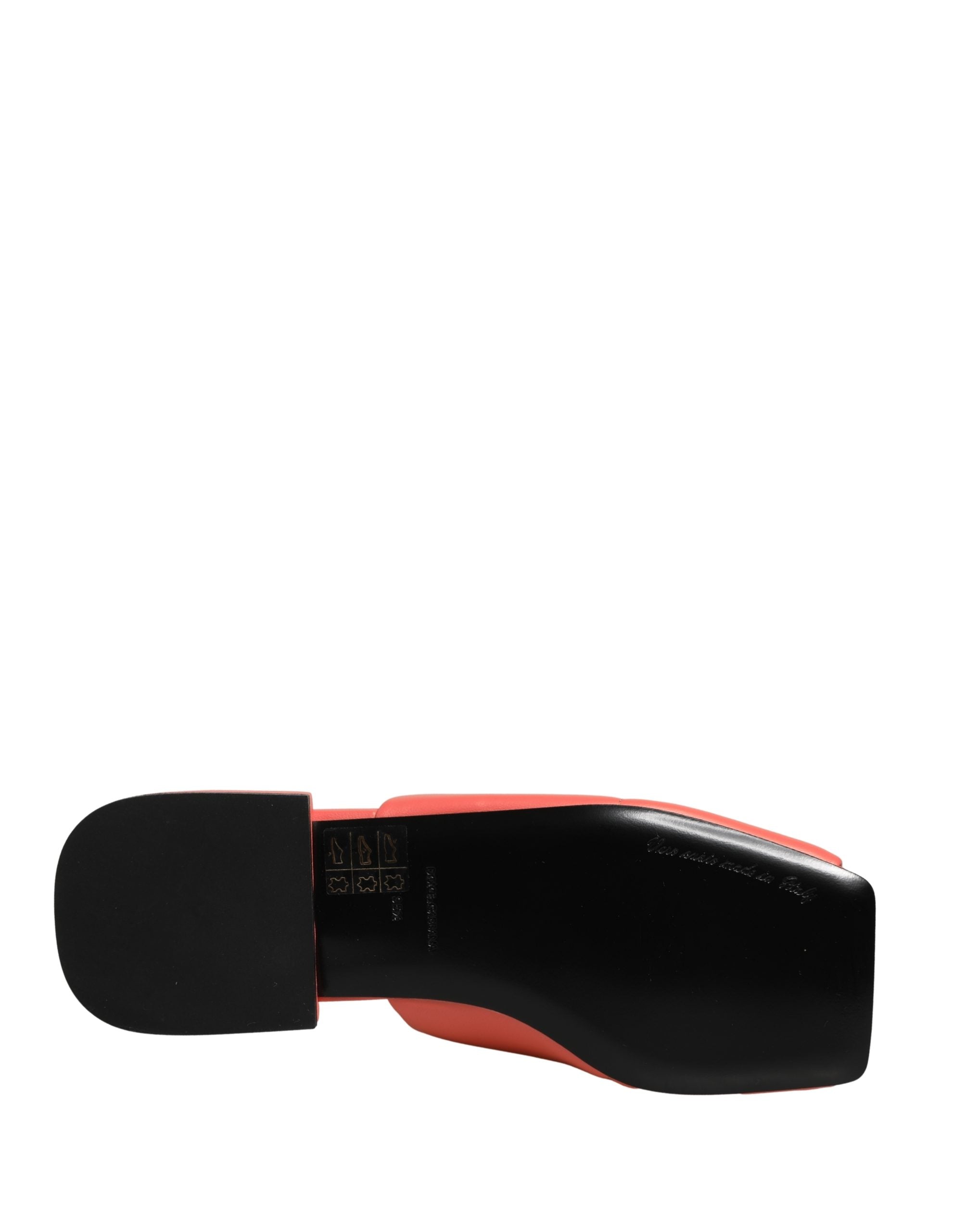 Dolce & Gabbana Dolce & Gabbana Orange DG Logo Leather Flats Sandals Women's Shoes
