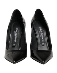 Dolce & Gabbana Dolce & Gabbana Black Calf Leather Stiletto Heels Pumps Women's Shoes