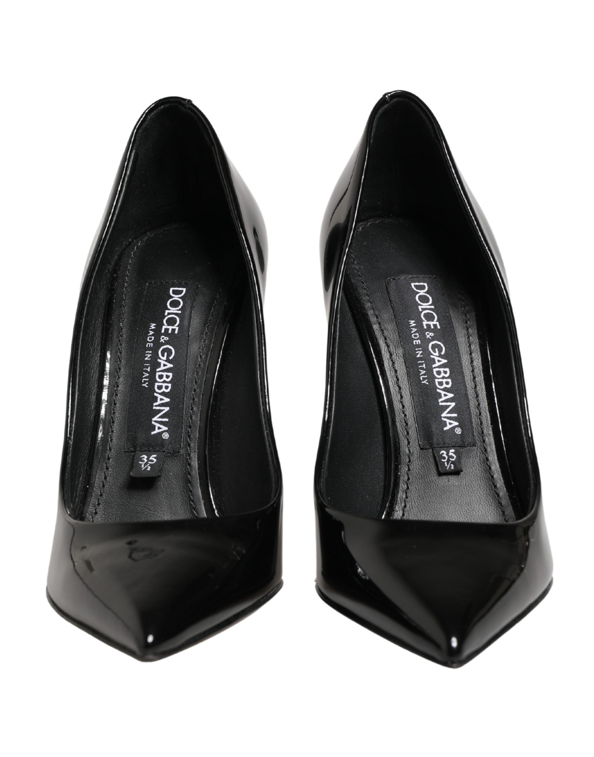Dolce & Gabbana Dolce & Gabbana Black Calf Leather Stiletto Heels Pumps Women's Shoes