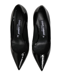 Dolce & Gabbana Dolce & Gabbana Black Calf Leather Stiletto Heels Pumps Women's Shoes