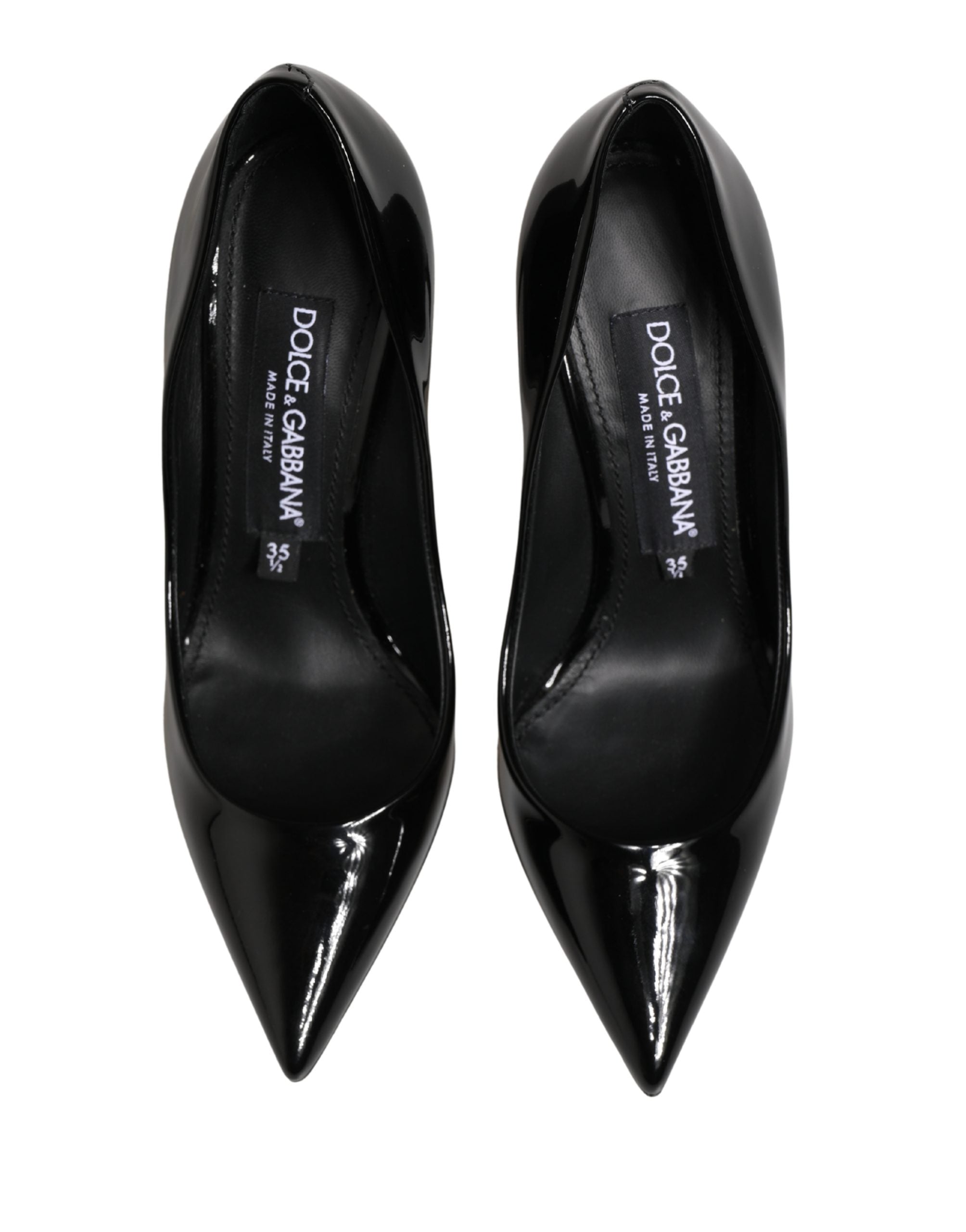 Dolce & Gabbana Dolce & Gabbana Black Calf Leather Stiletto Heels Pumps Women's Shoes
