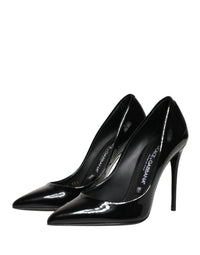 Dolce & Gabbana Dolce & Gabbana Black Calf Leather Stiletto Heels Pumps Women's Shoes