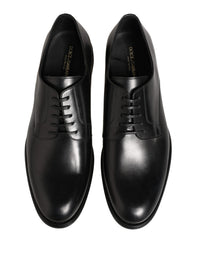 Dolce & Gabbana Dolce & Gabbana Black Calfskin Leather Derby Men Dress Men's Shoes
