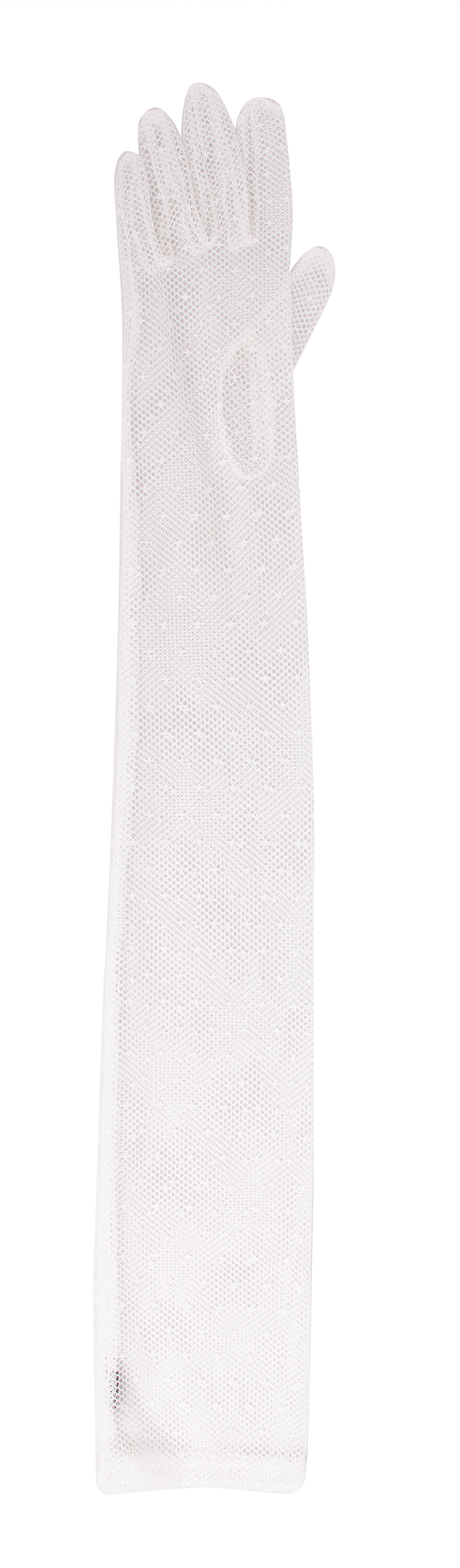 MIU MIU White Mesh Star Mid Arm Gloves-