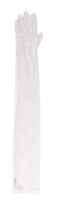 MIU MIU White Mesh Star Mid Arm Gloves-