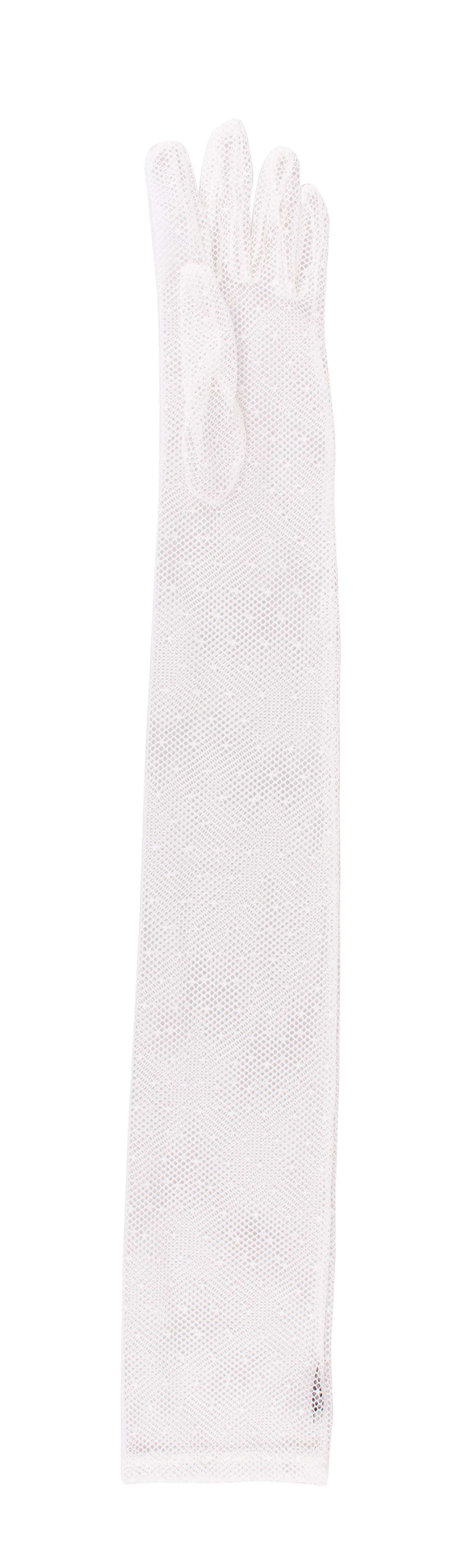 MIU MIU White Mesh Star Mid Arm Gloves-