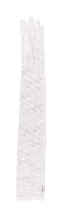 MIU MIU White Mesh Star Mid Arm Gloves-