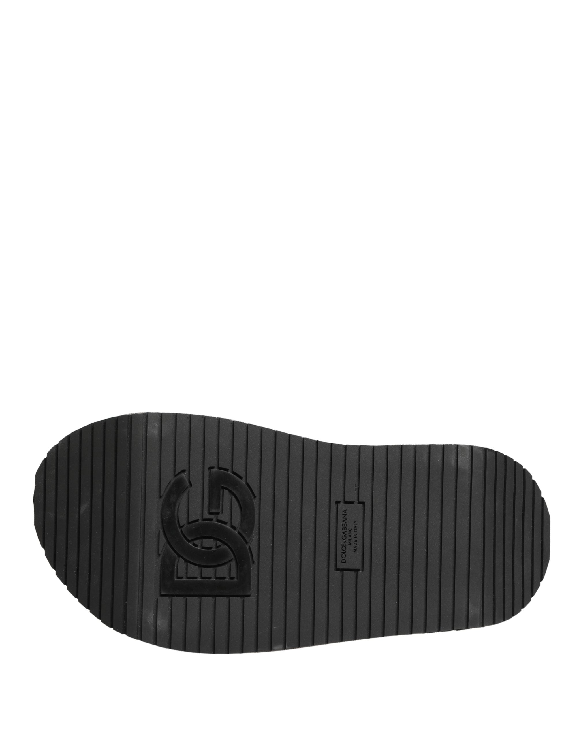 Dolce & Gabbana Dolce & Gabbana Gray Leather Monogram Logo Sandals Men's Shoes