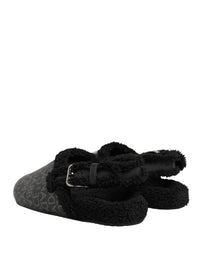 Dolce & Gabbana Dolce & Gabbana Gray Faux Fur Jacquard Mules Sandals Men's Shoes