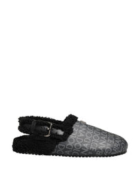 Dolce & Gabbana Dolce & Gabbana Gray Faux Fur Jacquard Mules Sandals Men's Shoes