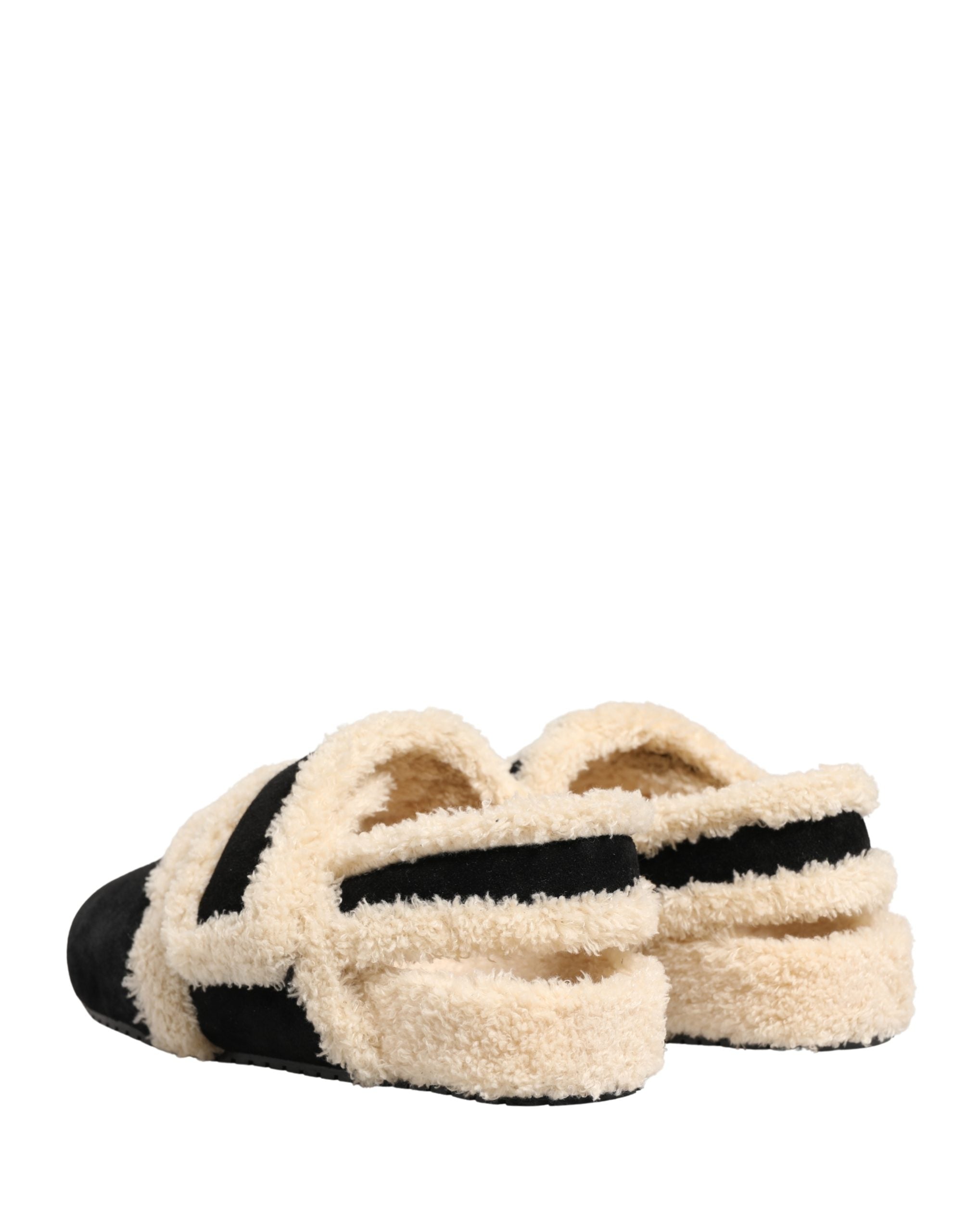 Dolce & Gabbana Dolce & Gabbana Beige Black Faux Fur Flats Men Sandals Men's Shoes