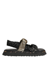 Dolce & Gabbana Dolce & Gabbana Black Ruching Detail Flats Men Sandals Men's Shoes