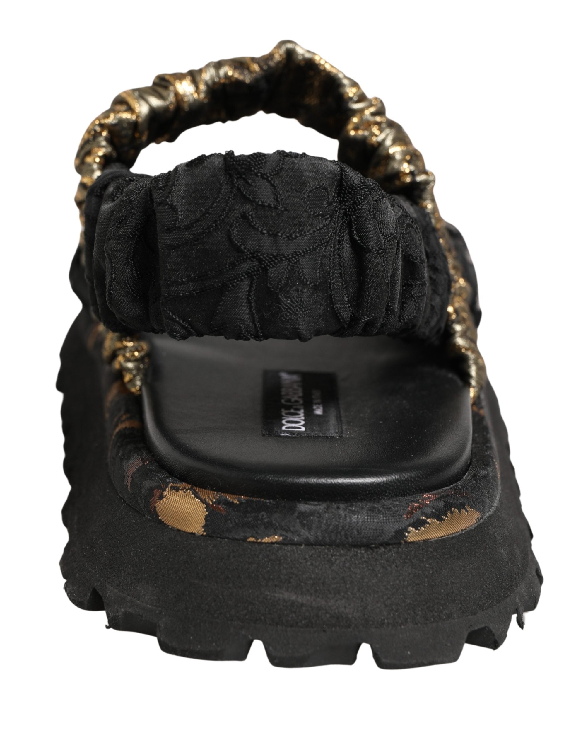 Dolce & Gabbana Dolce & Gabbana Black Ruching Detail Flats Men Sandals Men's Shoes