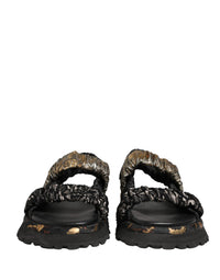 Dolce & Gabbana Dolce & Gabbana Black Ruching Detail Flats Men Sandals Men's Shoes
