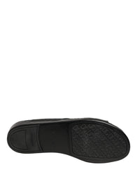 Dolce & Gabbana Dolce & Gabbana Black Leather Cutout DG Logo Sandals Men's Shoes