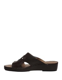Dolce & Gabbana Dolce & Gabbana Brown Leather Cutout DG Logo Sandals Men's Shoes