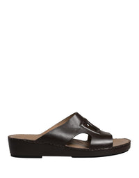 Dolce & Gabbana Dolce & Gabbana Brown Leather Cutout DG Logo Sandals Men's Shoes