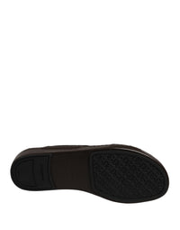 Dolce & Gabbana Dolce & Gabbana Brown Leather Cutout DG Logo Sandals Men's Shoes