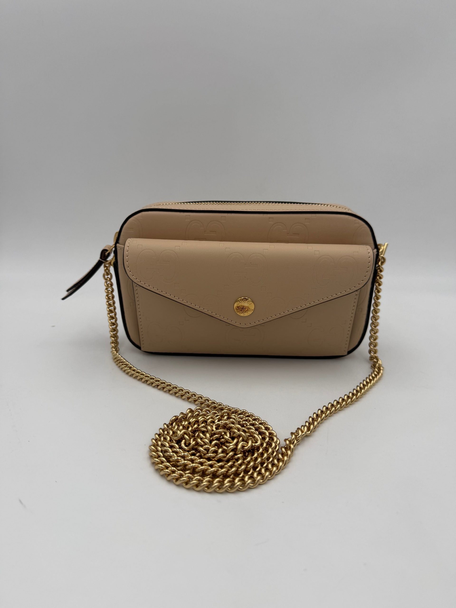 Gucci GUCCI GG Jumbo Beige with Front Pocket Shoulder Women's Bag (Authentic Pre-Loved)