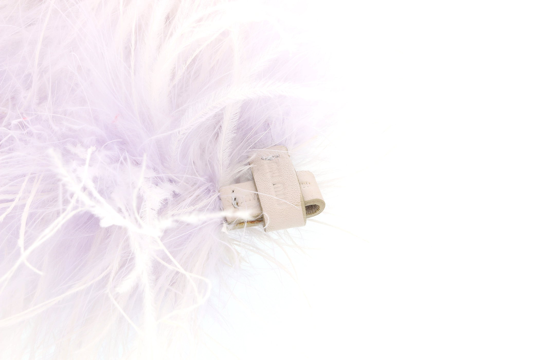 Miu Miu Platinum Faux Feather Collar Necklace-One Size