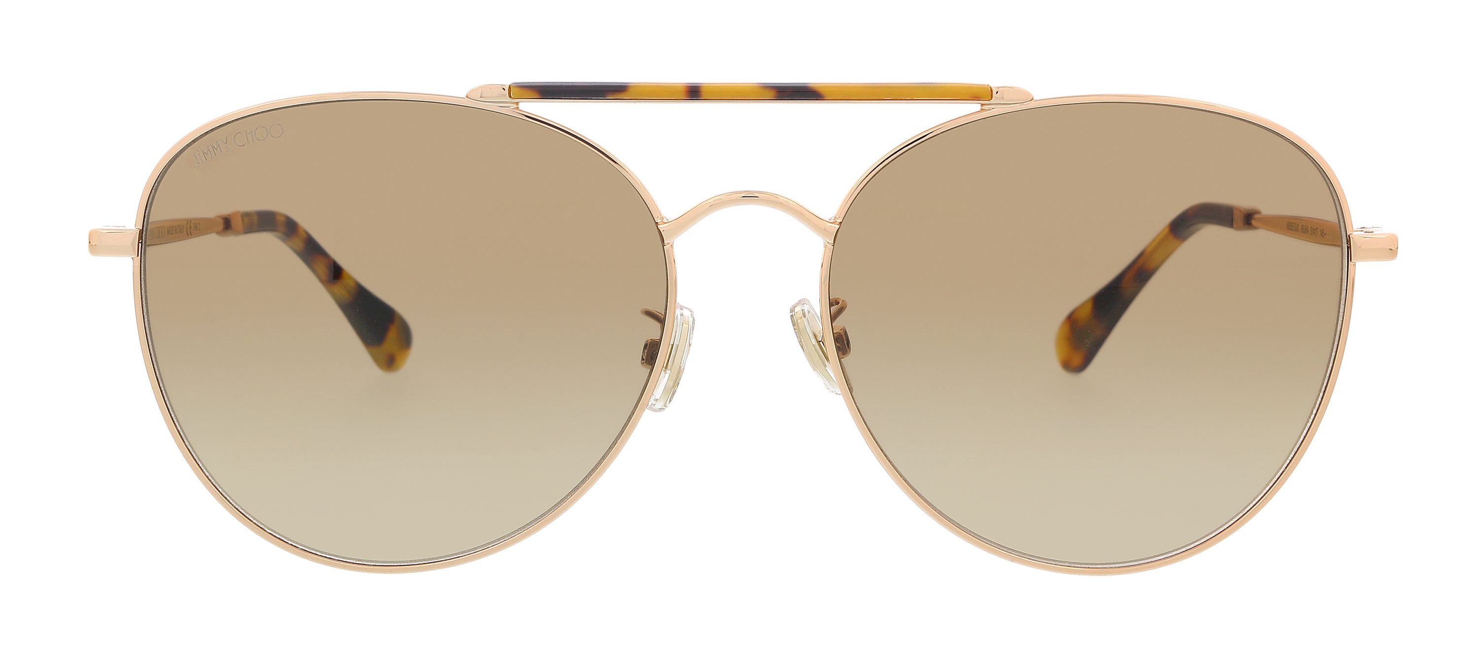 JIMMY CHOO Gold Havana Aviator ABBIEGS 006J HA Sunglasses