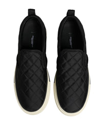 Dolce & Gabbana Black Quilted Slip On Low Top Sneakers Women's Shoes