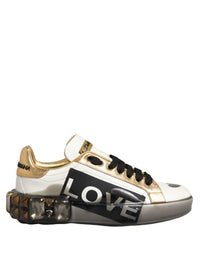 Dolce & Gabbana Multicolor Crystal StuddedLOVE Sneakers Women's Shoes