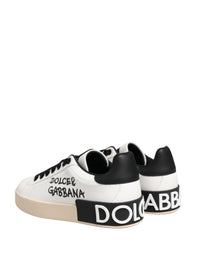 Dolce & Gabbana White Low Top Portofino Leather Sneakers Women's Shoes