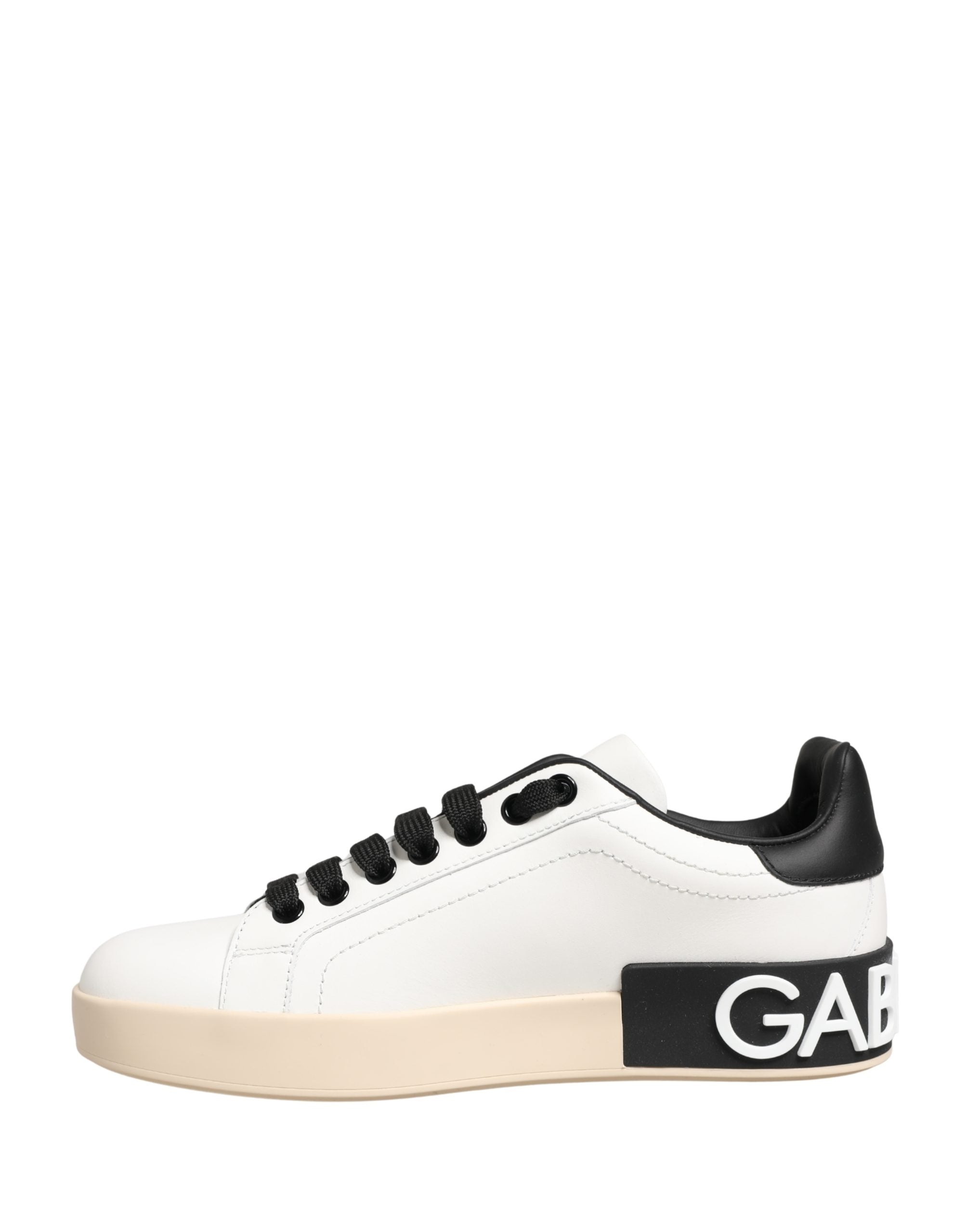 Dolce & Gabbana White Low Top Portofino Leather Sneakers Women's Shoes