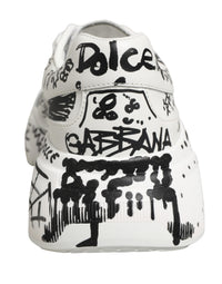 Dolce & Gabbana White Daymaster Graffiti Low Top Sneakers Women's Shoes