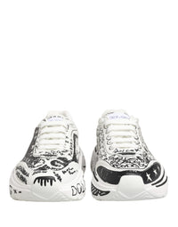 Dolce & Gabbana White Daymaster Graffiti Low Top Sneakers Women's Shoes
