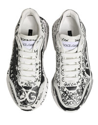 Dolce & Gabbana White Daymaster Graffiti Low Top Sneakers Women's Shoes