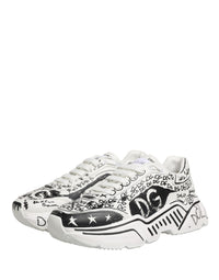 Dolce & Gabbana White Daymaster Graffiti Low Top Sneakers Women's Shoes
