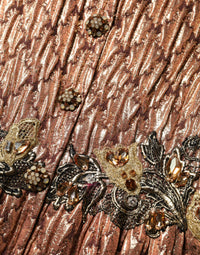Dolce & Gabbana Brown Metallic Crystal Evening Gown Women's Dress